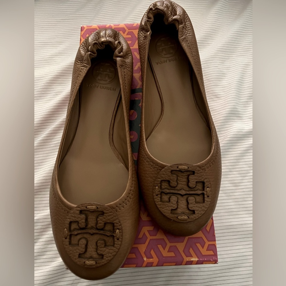 Tory Burch Tumbled Leather Reva Flats